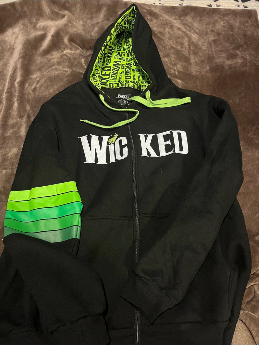 Wicked Black & Neon Green Zip-Up Hoodie
